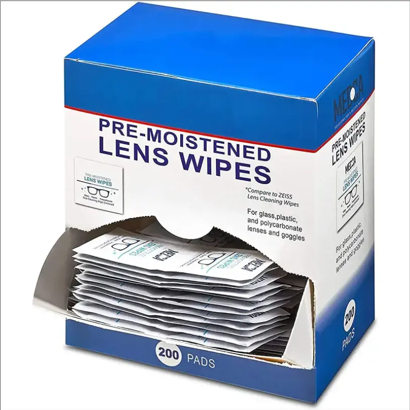 Lens Cleaning Wet Wipes  Pre Moistened Cleansing Wipes 200 PCS