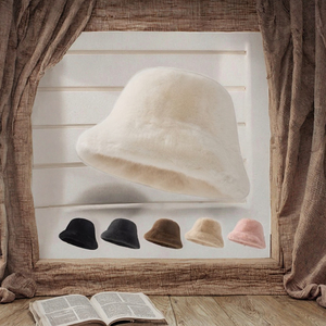 Chapeau Bob en Fausse Fourrure de Lapin Ultra Doux pour Femme, Toutes Saisons, en Velours, Motif Dessiné à la Main, Idéal pour le Cyclisme, la Pêche et l'Usage Quotidien Décontracté - Product Image 3