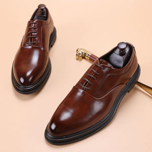 أحذية رجالية رسمية من الجلد الصناعي بتصميم إيطالي، أحذية جلدية مناسبة للزفاف - Product Image 4