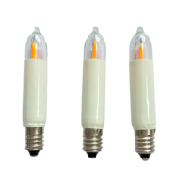 Ampoule LED à filament T15 E10, type bougie, 8-55V 0.2W, lampe de remplacement pour arche de bougies de Noël Schwibbogen