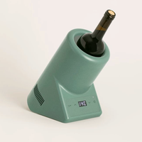 Enfriador de Vino Compacto con Diseño Clásico de Nogal, Mantiene el Vino Frío, Enfriador de Vino de Sobremesa