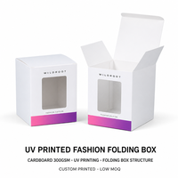 Boîte pliante personnalisée imprimée UV pour vêtements et accessoires, faible MOQ, impression numérique sur carton pour la vente au détail