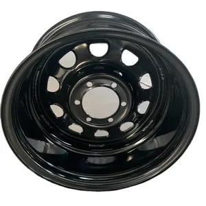 Powder coated black steel rims for 17X8 inch in factory price for trailer