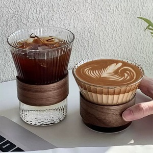 แก้วกาแฟทรงเอคอร์เดียนแบบมีหูจับ, แก้วกาแฟแบบแขวนหู, แก้วลาเต้อเมริกาโนแบบเย็นพร้อมลายศิลปะ, แก้วชาพร้อมปลอกไม้ไผ่ - Product Image 2