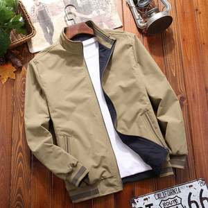 Spring Men Wholesale Bomber Jacket Ribbed Collar Double Zipper Jackets Custom Street Wear Fashion Slim Fit Male <b>Coat</b> - Product Image 4