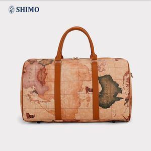 Borsa da Viaggio SHIMO con Stampa Vintage della Mappa <span class=keywords><strong>del</strong></span> <span class=keywords><strong>Mondo</strong></span>, Borsone di Lusso in Pelle di Grande Capacità per Uomo e Donna - Product Image 1
