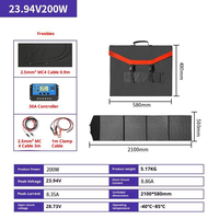 Panneau solaire pliable Suntik 60W monocristallin en silicium 182mm pour le camping, efficacité 23%, noir, léger, étanche IP67, extérieur