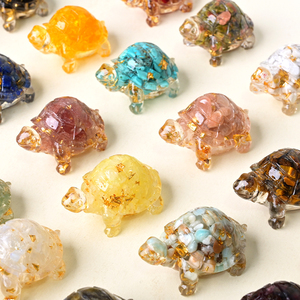Cristales de Resina al por Mayor con Forma de Tortuga, Grava de Cristal Pulido, Tallado de Tortuga en Resina para Decoración - Product Image 3