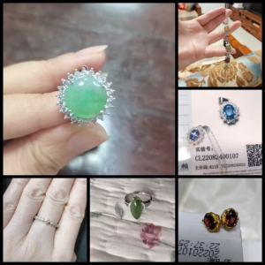 Orecchini a perno all'ingrosso con ametista, corpo in vetro trasparente da 6 mm, argento 925 placcato oro, ricaricabili - Product Image 4