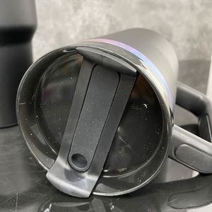 Gobelet de voyage personnalisé sans BPA de 40 oz, bleu violet dégradé, avec poignée et paille - Product Image 4