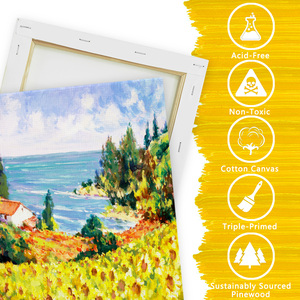 Marco de lienzo estirado en blanco de alta calidad de tamaño personalizado OEM, <span class=keywords><strong>lienzos</strong></span> de arte de calidad de artista profesional para pintura al óleo - Product Image 2