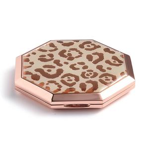 Espejo Plegable Octogonal de Diseño Especial en Oro Rosa con Estampado de Leopardo, Venta al Por Mayor - Product Image 3