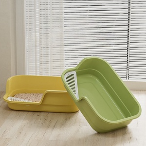 กระบะทรายแมวสำหรับลูกแมวพร้อมทางลาดฝึกหัด แบบมีฝาปิด ทำจากพลาสติก ทำความสะอาดง่าย แถมที่<span class=keywords><strong>ตัก</strong></span>ทราย พร้อมสารดับกลิ่น - Product Image 6