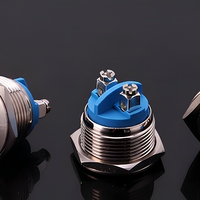 Interrupteur à bouton-poussoir en acier inoxydable IP65 16 mm avec combinaison 1NO LED 36V 2A pour contrôle industriel CE RoHS