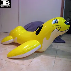 耐用聚氯乙烯充气海狮骑在聚氯乙烯海洋动物上定制儿童充气玩具