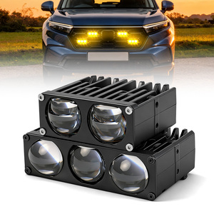 Faro LED de triple lente IP68, luz antiniebla todoterreno 4x4, luz de conducción de haz alto/bajo, amarilla, 100W, para motocicleta, coche, SUV, mejora oculta para parrilla - Product Image 1