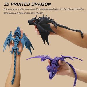 Ailes de dragon imprimées en 3D, jouets anti-stress, modèle de dragon ailé articulé et flexible en cristal, décoration fantastique science-fiction pour la maison/le bureau - Product Image 3