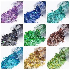 Paillettes ultra brillantes pour nail art DIY, mélange de couleurs, poudre fine, sequins écologiques, style moderne, en vrac, Noël - Product Image 2