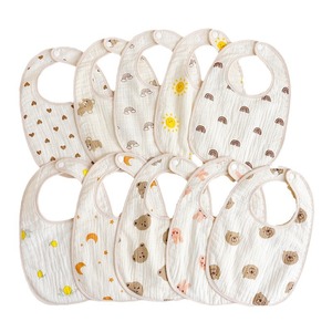 Musselin Baby Bandana Sabberlätzchen 100% Baumwolle Verstellbar Saugfähig 6 Lagen für Neugeborene und Säuglinge - Product Image 1