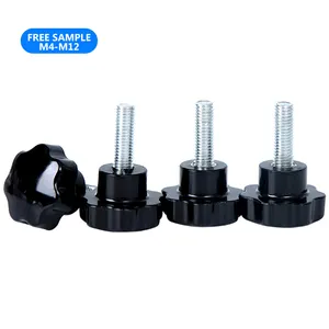 1/4-20 M5 M3 M6 M8 Plum Handle Screw Wing Knob Screws Adjustable Plastic Star Head Knurled Thumb Screw