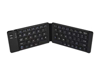 Keyboard Mini lipat, kibor pengisian daya tanpa kabel untuk Laptop/Tablet