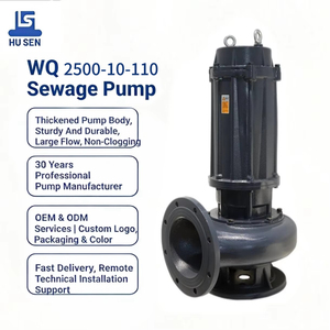 WQ2500-10-110 4-6 Pole Cast Iron Submersible Sewage <b>Pump</b> High Flow Non-Clog <b>Waste</b> Water for Municipal Industrial Drainage WQ2500 - Product Image 1
