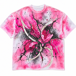Ensemble T-shirt vintage personnalisé et short en jean déchiré, impression DTG, broderie strass, marque privée, streetwear homme - Product Image 3