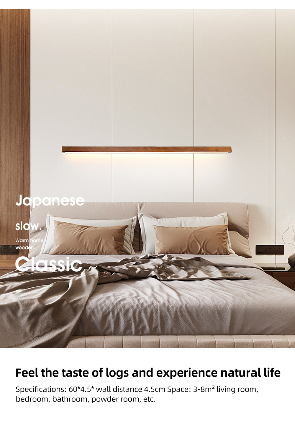 Energy-saving Simple Wall Lamp Wooden Straight Line Wall Lamp Creative Personality Corridor Hotel Restaurant Wall Lamp