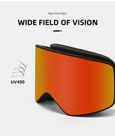 Lunettes de ski TWOOO SNOW02, monture TPU, verres PC, UV400, anti-buée, anti-vent, anti-neige, pour hommes et femmes, hiver, ski, snowboard, vente en gros directe