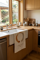 Serviettes de cuisine 100% coton Zen Enso Amber Circle, serviettes de cuisine décoratives à motif abstrait, 40x60cm