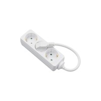 Multiprise portable UE 16A à 3 prises, câble de 1,5 m, rallonge polyvalente en cuivre, courant nominal 5A