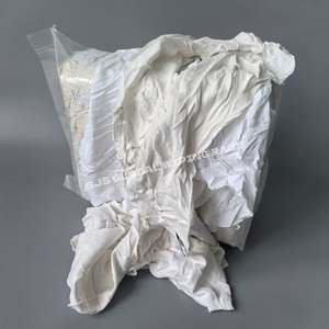 Trapos de Algodón Reciclado para Uso en Talleres, Trapos de Algodón para Uso Industrial, Bolsa de 10 Libras, Trapos Blancos - Product Image 1