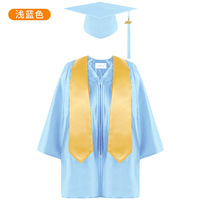 Lot de 4 ensembles de toges et toques de remise de diplôme brillantes pour maternelle et préscolaire, avec pompon 2025/2026, 100 % polyester, unisexe