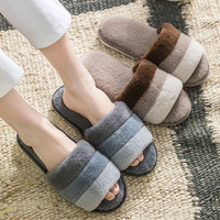 Nouveau Design à la mode maison intérieure pour pantoufles pour femme chambre à coucher rembourrée douce bout fermé pour l'été hiver saison coton Fab