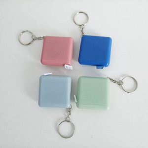 Mini Square Tape Measure 1.5m Keychain ABSPVC Promotional Gift Ruler - Product Image 1