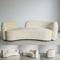 Canapé modulaire en tissu moderne en forme de L, en velours blanc, avec mousse haute densité, pour salon, centre commercial, salle à manger, événements de mariage