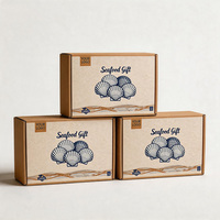Boîtes en carton ondulé kraft uni, logo personnalisé, étanches, qualité alimentaire, emballage cadeau pour fruits de mer, vente en gros