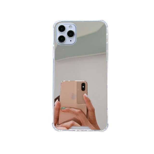 Makeup Mirror Phone Case for Phone 14 Pro Max Girl TPU Shockproof Cover Phone case Mirror for huawei Nova 3