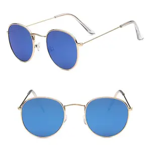 20 renk Vintage yuvarlak güneş gözlüğü moda kadın güneş gözlüğü özel güneş gözlükleri