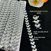 Cadena de Diamantes de Imitación de Plástico Tamaño 10, Cadena de Diamantes de Imitación Dorada al por Mayor, Adorno de Cristal Brillante, Personalizado, Hecho a Mano, Decorativo