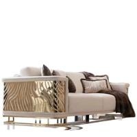 Italienisches Luxus-Samtsofa in Weiß, U-förmiges Ecksofa-Set im Hongkong-Stil, Postmodernes Design für Große Häuser & Luxusvillen