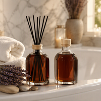 Diffuseur de parfum de luxe à étiquette privée, flacon en verre octogonal ou rond, 50 ml, 250 ml, 500 ml, 1000 ml, vide, avec bâtonnets en rotin, logo personnalisé