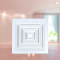 Stores de sortie d'air modernes à quatre côtés Drop Square ABS Diffuseur Circulaire épaissi Sortie d'air Ventes directes d'usine Plastique