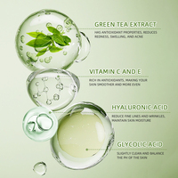 Tonique Visage au Thé Vert Marque Blanche, Brume Faciale à l'Acide Hyaluronique et Vitamine C, Soin Anti-Acné et Contrôle du Sébum pour Peaux Grasses