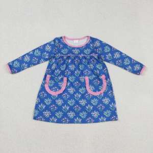 Ropa occidental Little Girl Boutique Pink White Plaid Print otoño jeans en denim Kids venta al por mayor niño niña jeans largos acampanados - Product Image 3