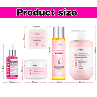 Coffrets de soins blanchissants hydratants en profondeur au glutathion, marque privée personnalisée, 5-en-1, exfoliant, hydratant, à la centella