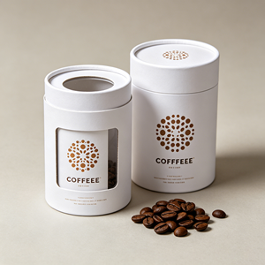 Biodegradable Round <b>Cardboard</b> Tube With Display Window Custom Design <b>Box</b> For Coffee Bean Daily <b>Storage</b> - Product Image 4