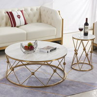 Table basse ronde mobile avec plateau en marbre, design moderne, pour la maison, l'hôtel, le salon, table d'appoint en métal, table à thé, meubles