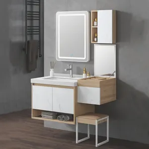 KMRY欧洲模块化浴室家具欧式白色卧室浴室镜子橱柜梳妆台套装
