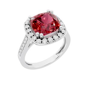 SGARIT custom Women 14K Gold <b>Cushion</b> cut Ruby Engagement <b>Ring</b> Pave Setting Classic Style halo 3ct diamond LAB Jewelry - Product Image 1
